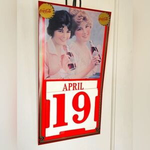 Coca-Cola Rare Vintage Metal Calendar